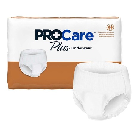 Procare Plus Protective Underwear, Mod Absorbency, Pull Up, XL, Disposable, 58-68in, 25PK CRP-514